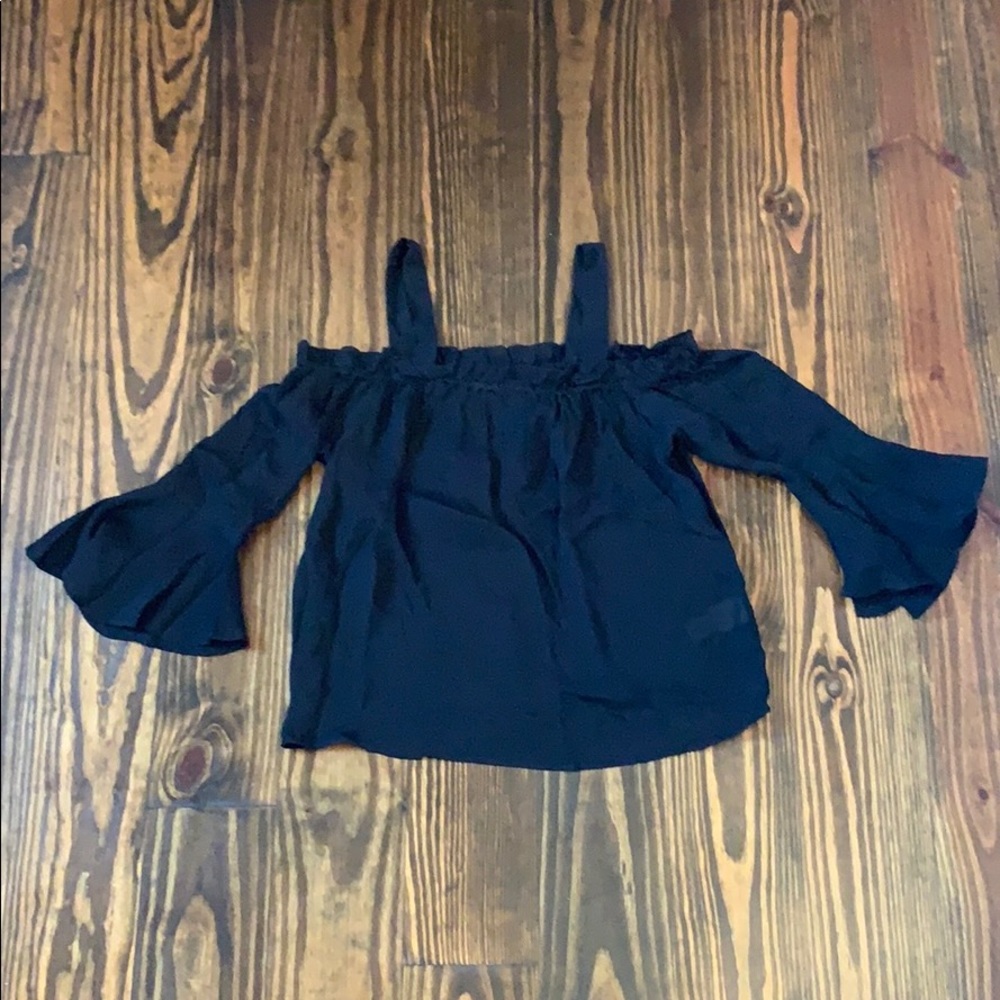 J. Crew Cold-shoulder top with bell sleeves 4